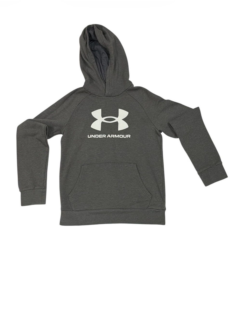 Under Armour Kids Gray Logo Pullover Hoodie Youth Medium